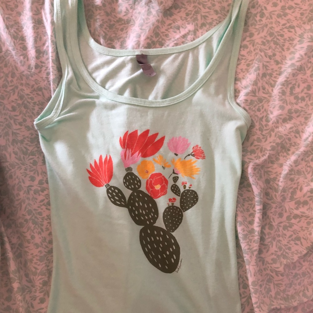Next Level Apparel Green Flower Tank